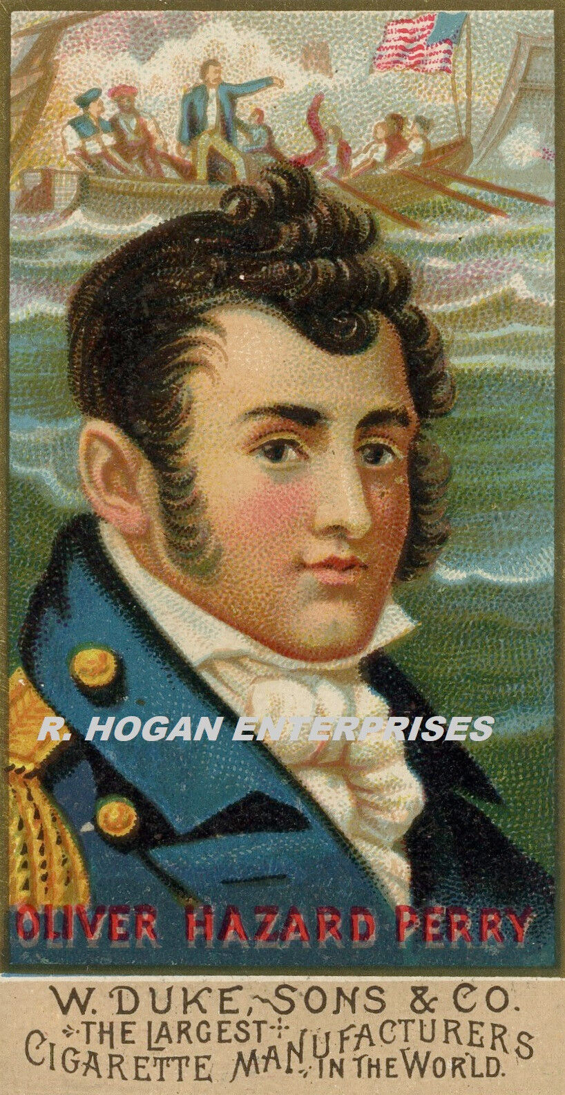 C. 1888 COMMODORE PERRY GREAT AMERICANS TOBACCO CARD 8X10 PRINT PHOTO F490