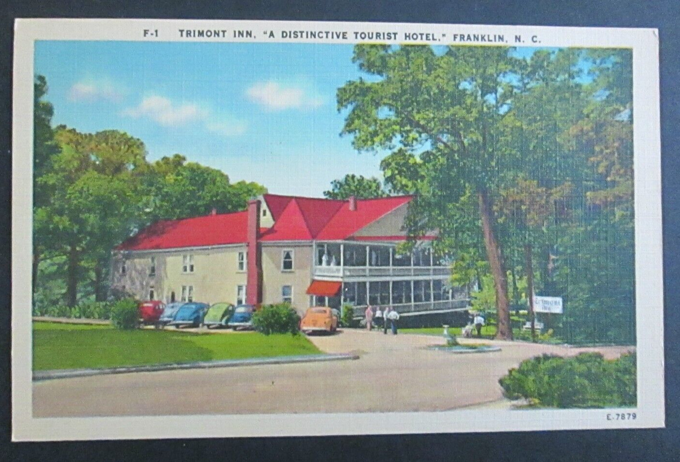 Trimont Inn Franklin NC Unposted Linen Postcard