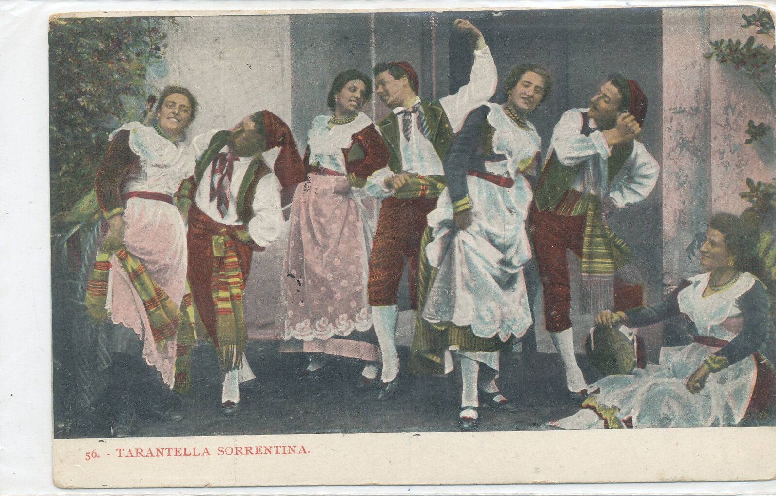Couples dancing - Tarantella Sorrentina - 1908 postcard #56