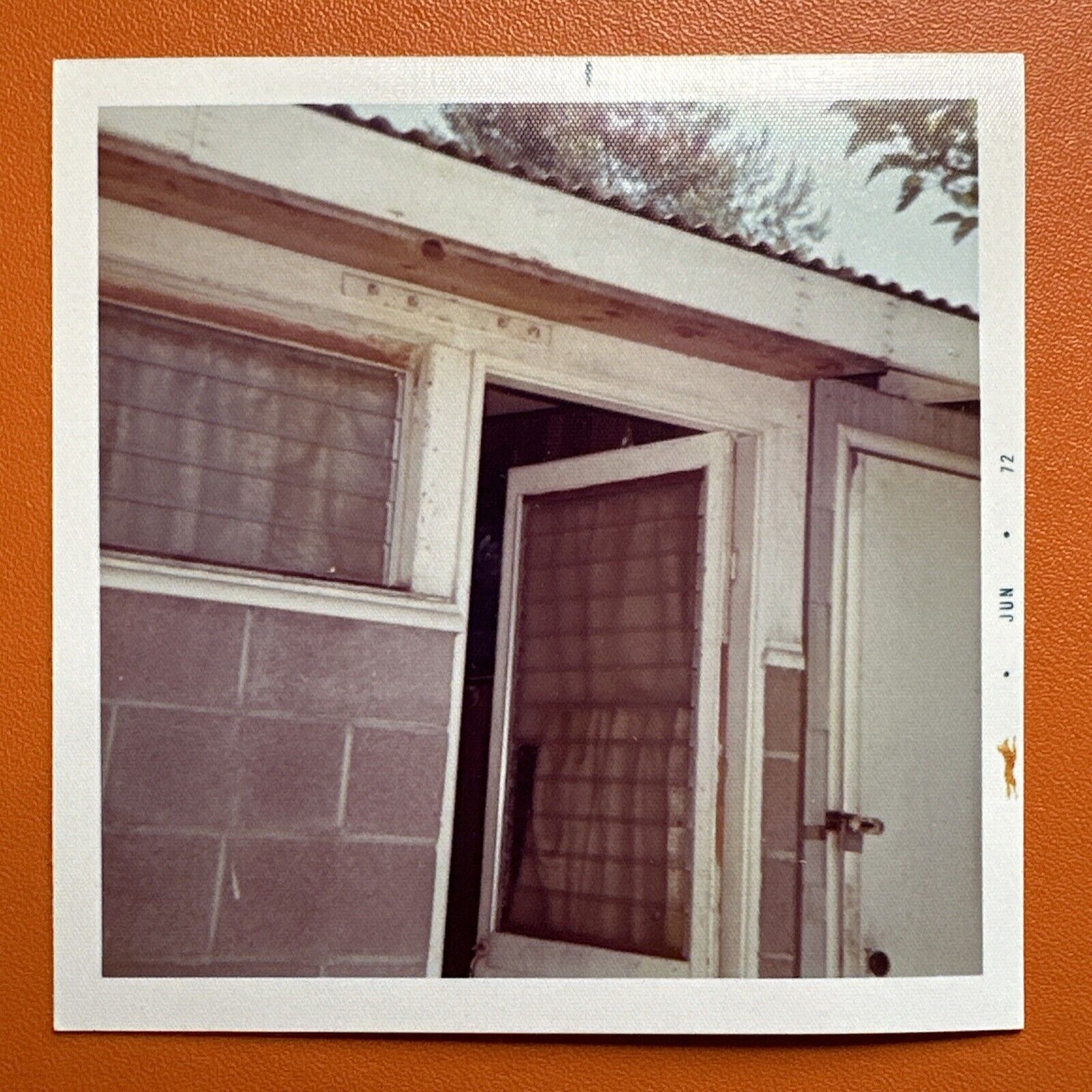 Open Door VINTAGE COLOR PHOTO Liminal Space 1972 Doorway Original Snapshot