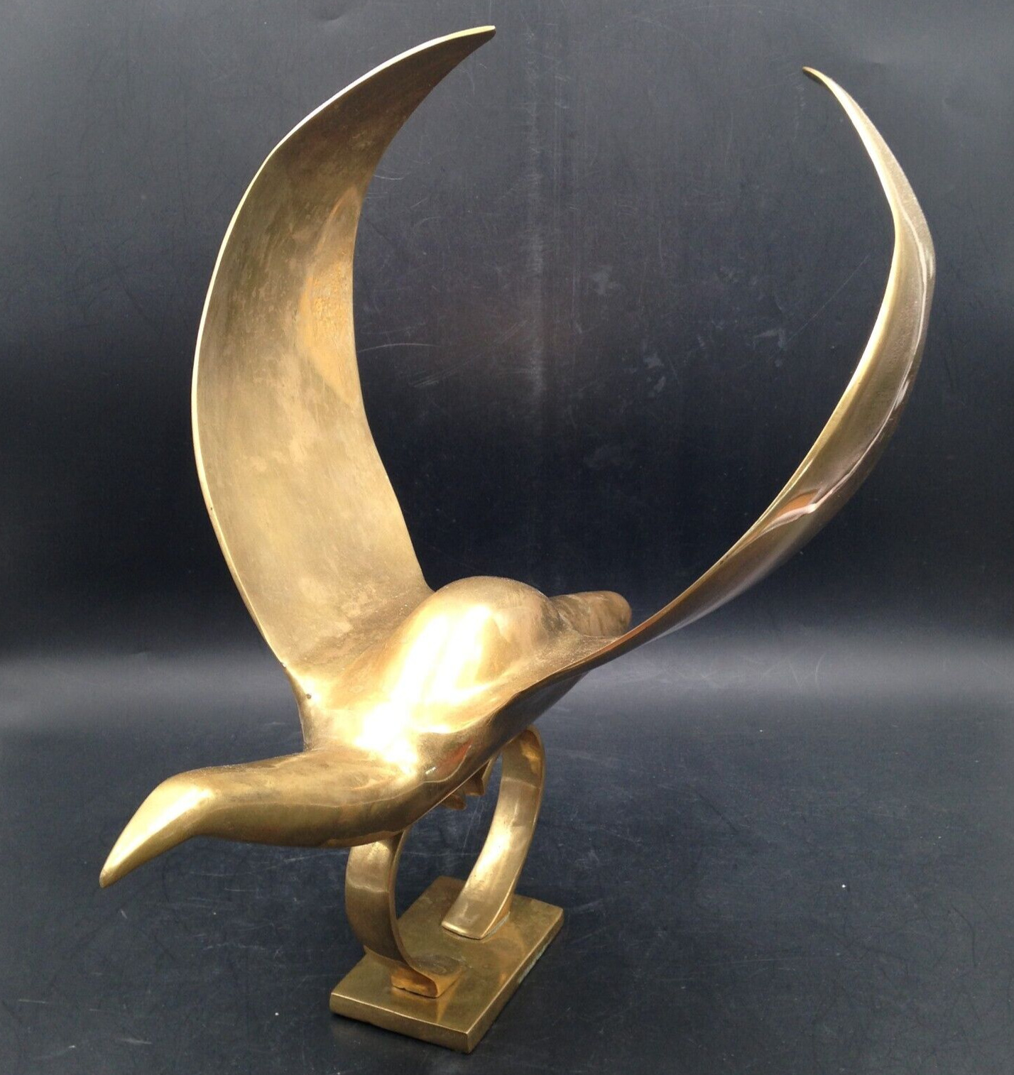 Dolbi Cashier Modernist Brass Bird in Flight Sculpture 15\