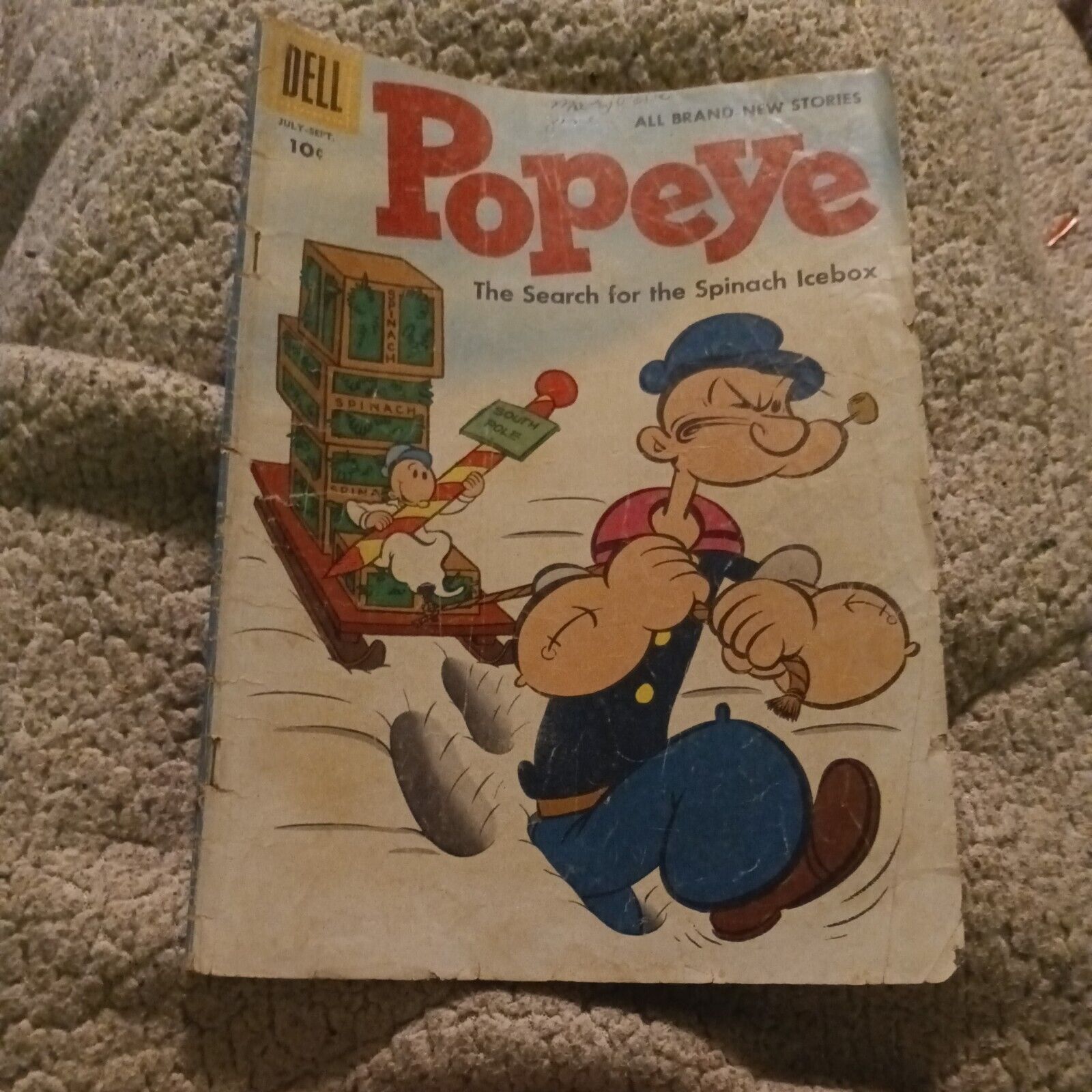 POPEYE-The Search for the Spinach Icebox Vol.1 #37-Dell-1956 10 cent Comic Book.