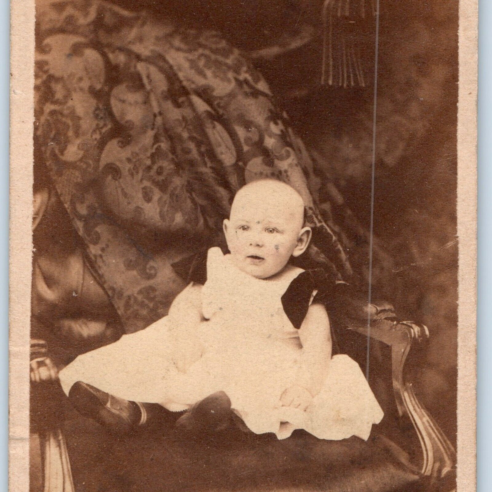 ID\'d c1860s Philadelphia, PA Cute Baby Boy CdV Photo Card JR Laughlin Loward H21
