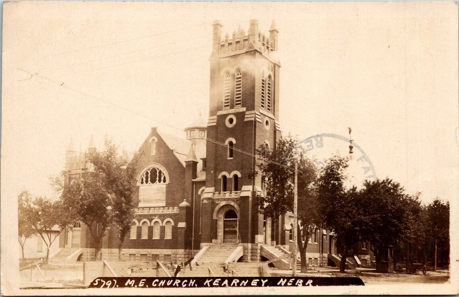 Vtg Kearney Nebraska Methodist Episcopal M.E. Church RPPC 1909 Postcard