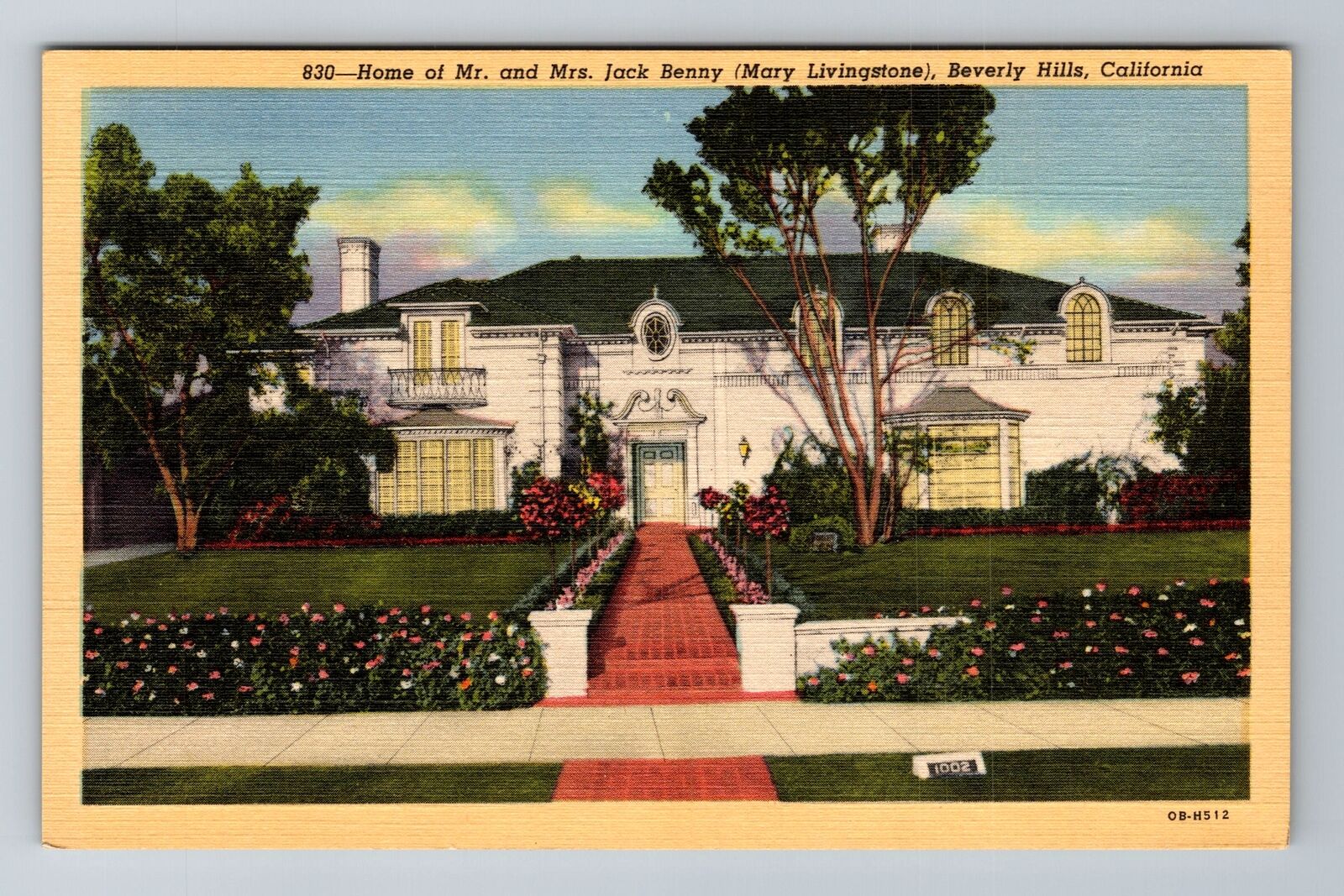 Beverly Hills CA-California, Home Of Mr Mrs Jack Benny Antique Vintage Postcard