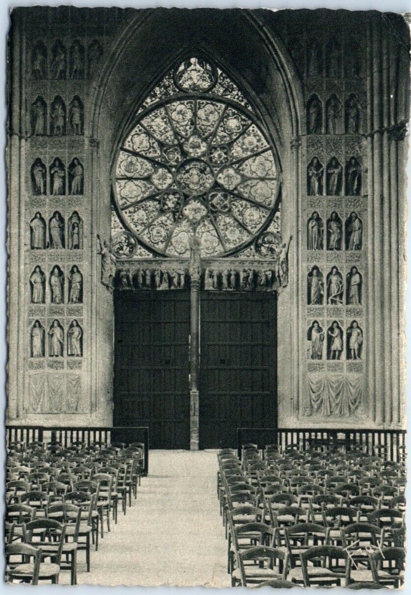 Postcard - La Rosace du Portail Central, La Cathédrale - Reims, France
