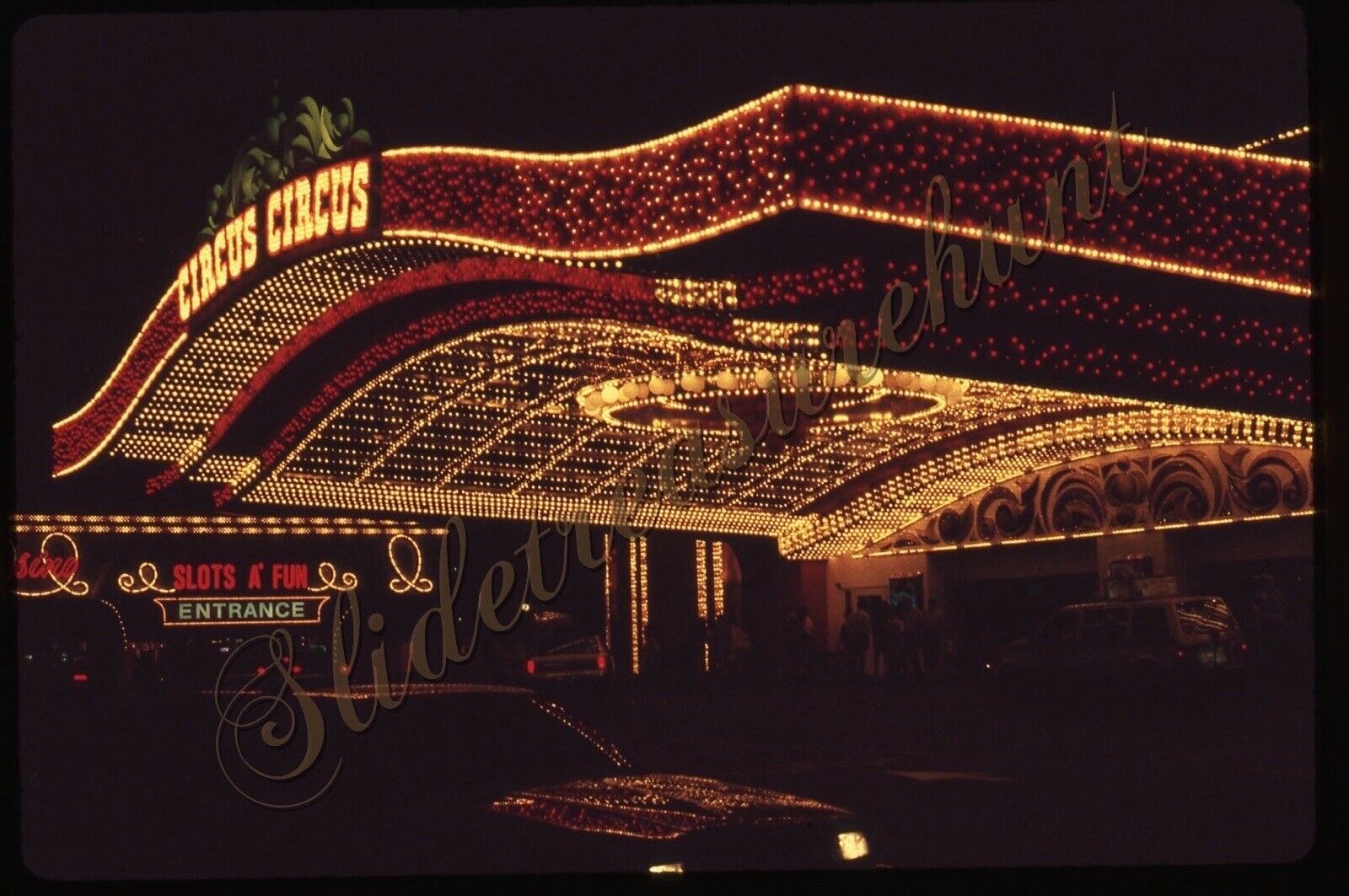 Las Vegas Circus Circus Casino Slots A Fun Night Lights 35mm Slide 1990s