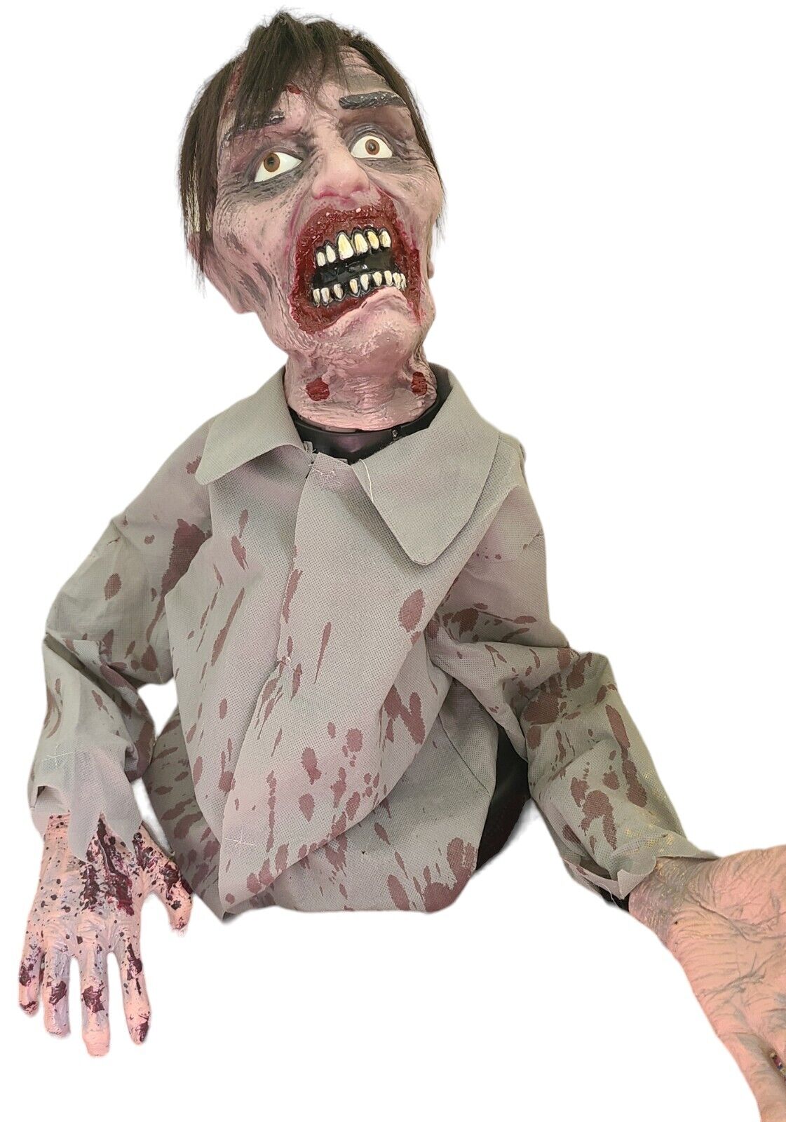 Zombie Automated Halloween Prop Decoration Creepy Music Moves Around Battery New