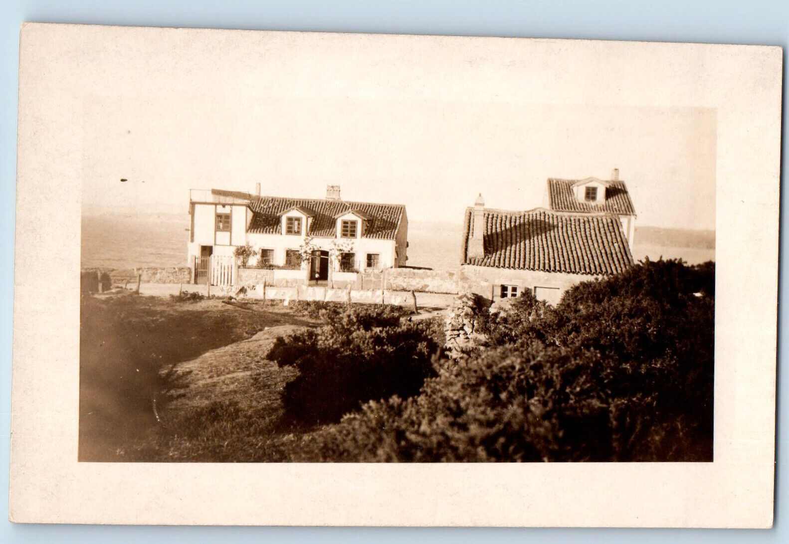 Spain Postcard Houses Near Coruna c1920's Unposted Antique RPPC Photo