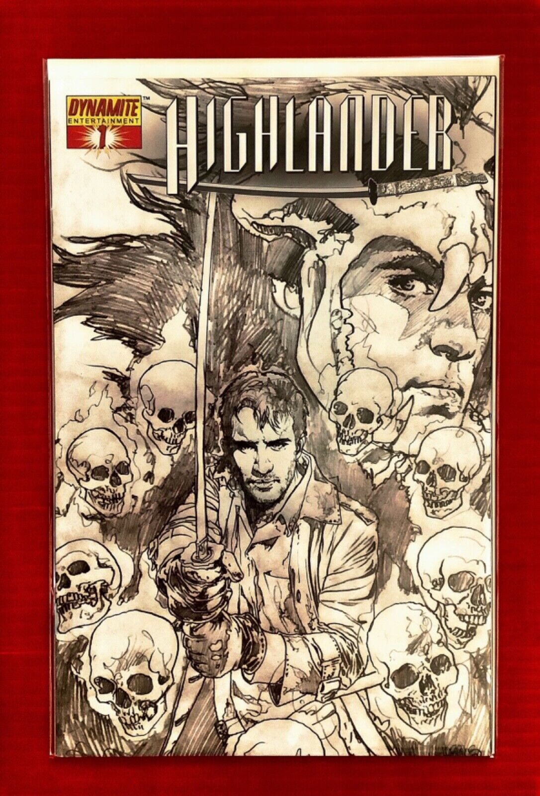 HIGHLANDER #1 SKETCH VARIANT COVER NEAR MINT BUY THIS SCOTTISH FELLOW TODAY
