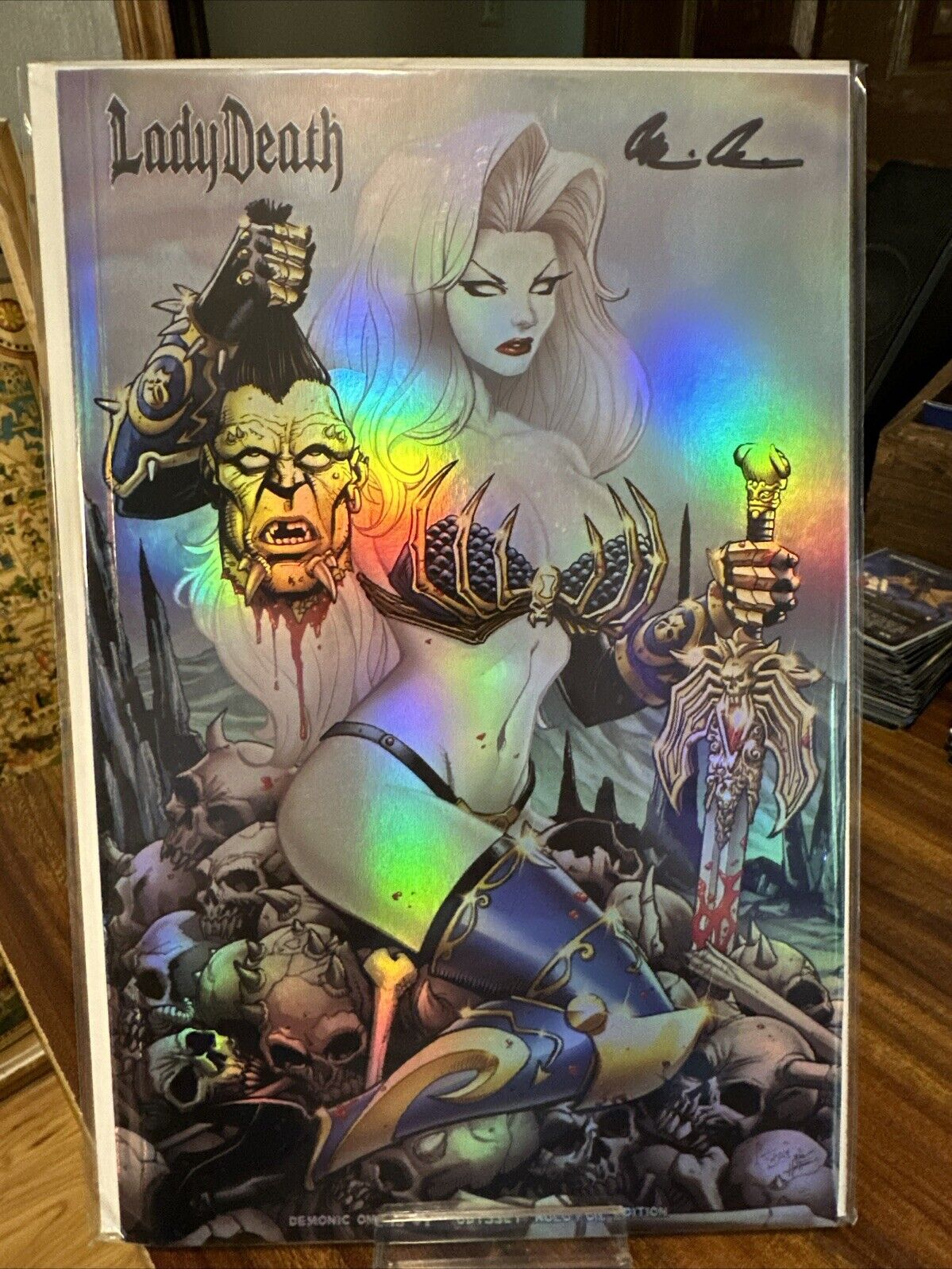 Coffin Comics Lady Death Demonic Omens Odyssey Holo-foil Edition Signed