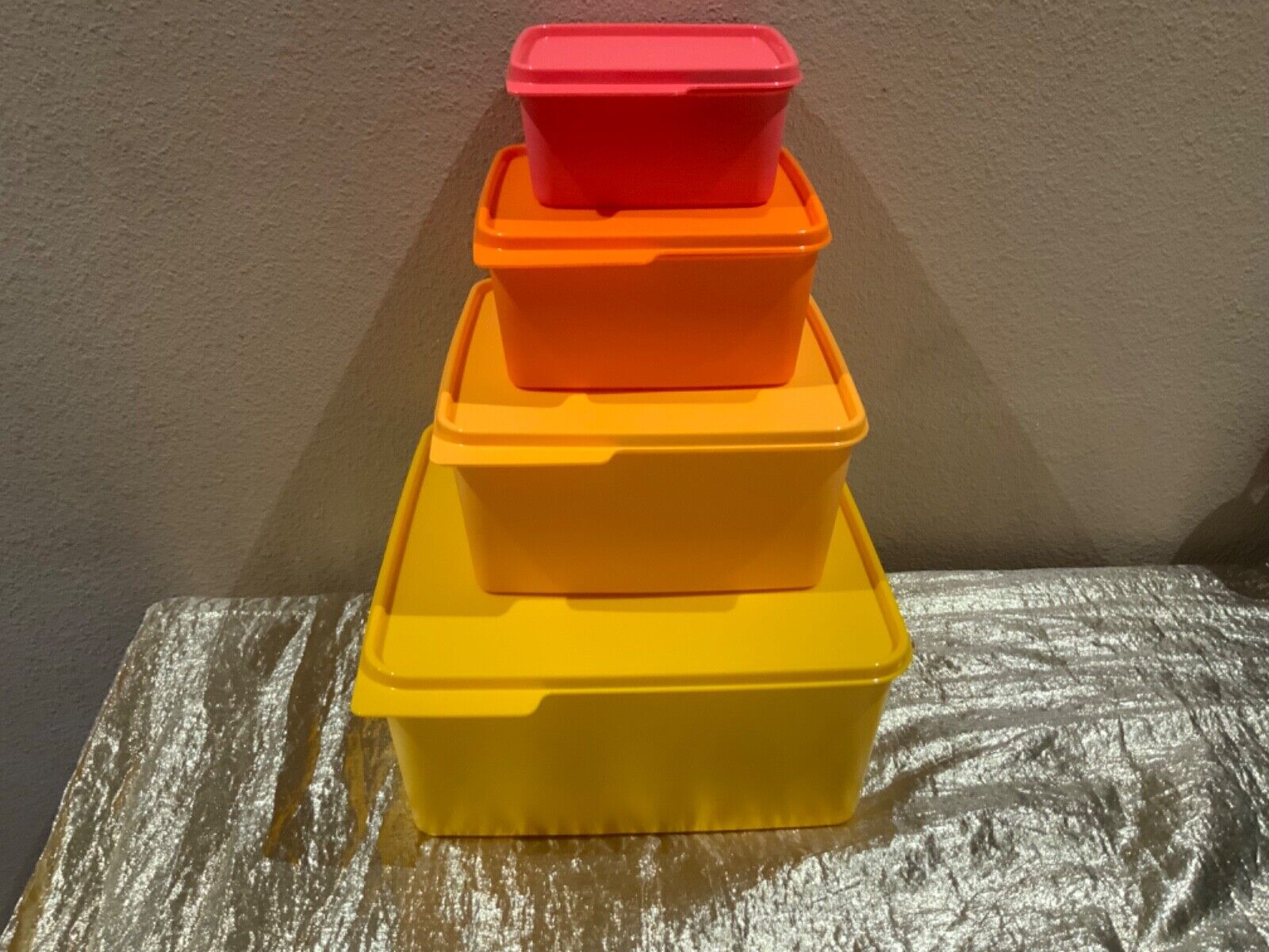 New Tupperware Beautiful Fall Colors Basic Line Stacking Containers Set of 4