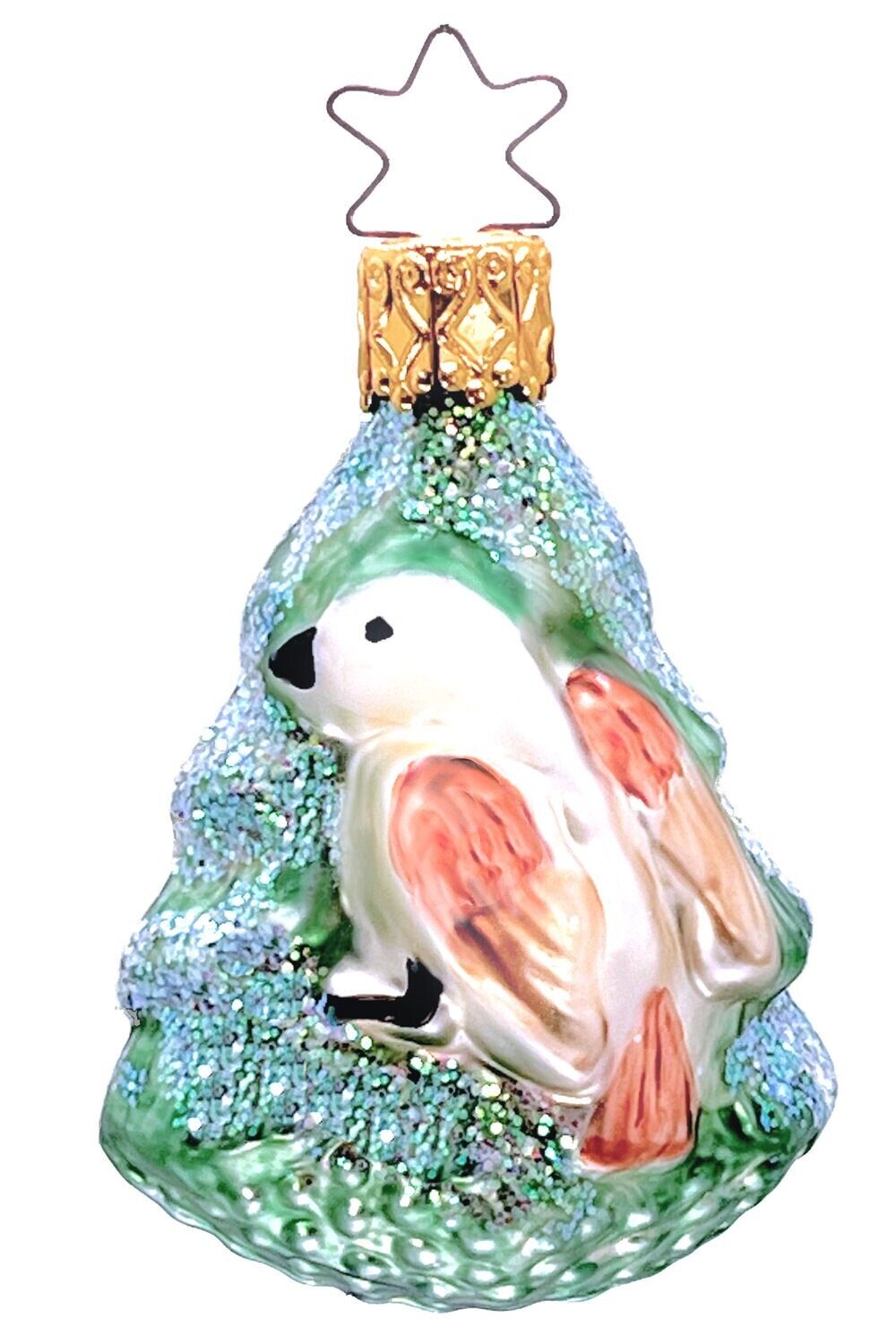 Inge Glas OWC 4816 Tree with Eagle German Christmas Ornament NEW w/FREE Gift Box