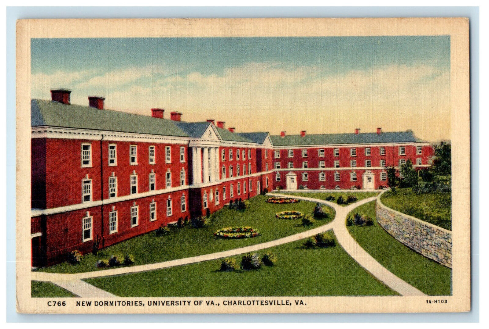 c1940\'s New Dormitories University of Virginia Charlottesville VA Postcard
