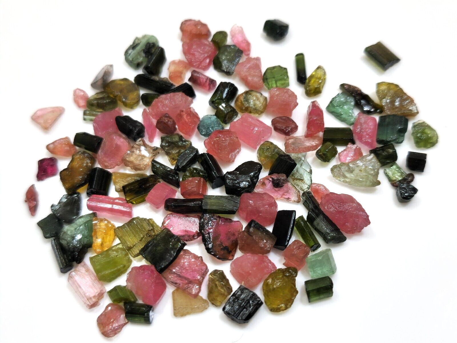 Natural Multi Tourmaline Raw 3-7 MM Size 67 Crt Loose Gemstone For Jewelry