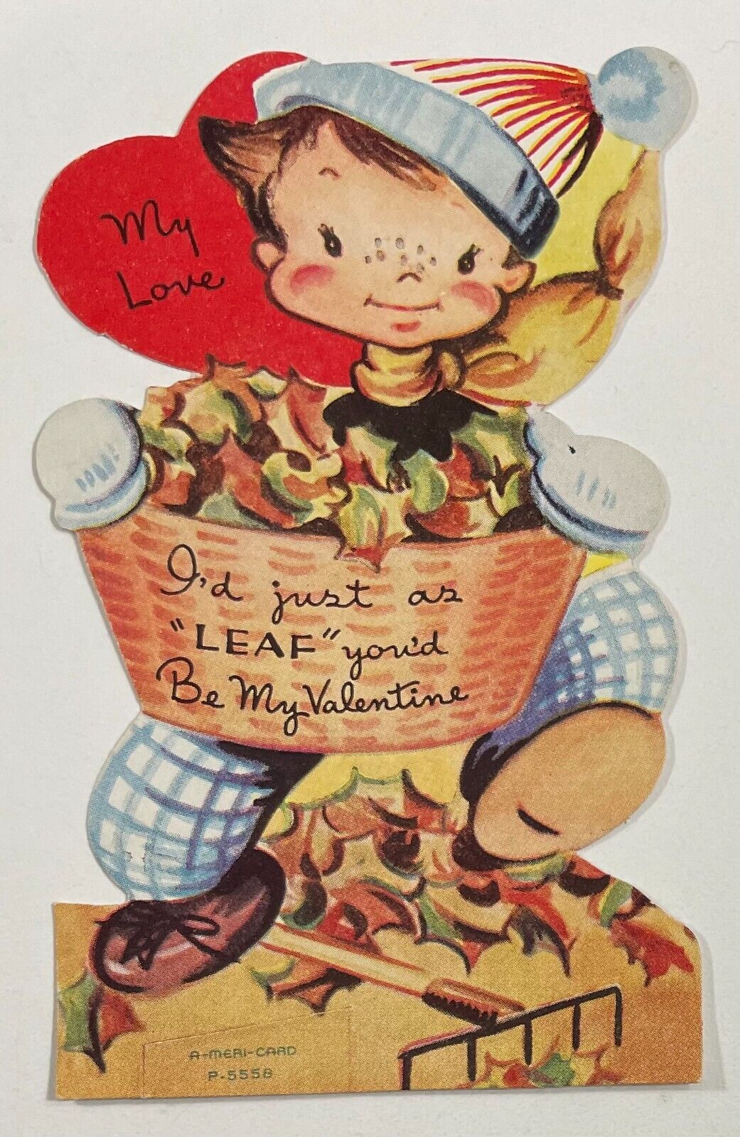 Vintage Valentine Card Leaf