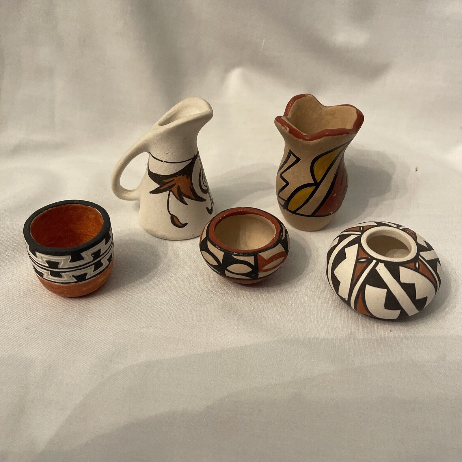 Native American Mini Handmade Bowl Pot Vase Lot 5