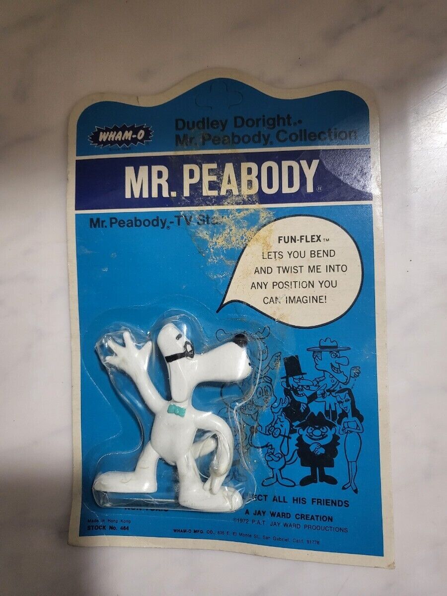 Vintage 1970s American Anime Mr. Peabody Retro Figure Blister Pack 1972