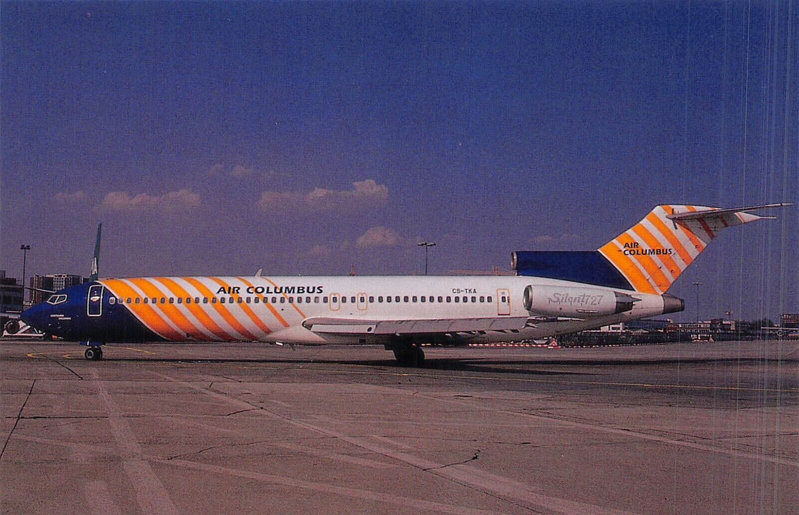 Airline Postcards     Air Columbus Airlines Boeing 727-2J4    CS-TKA  c/n 20765