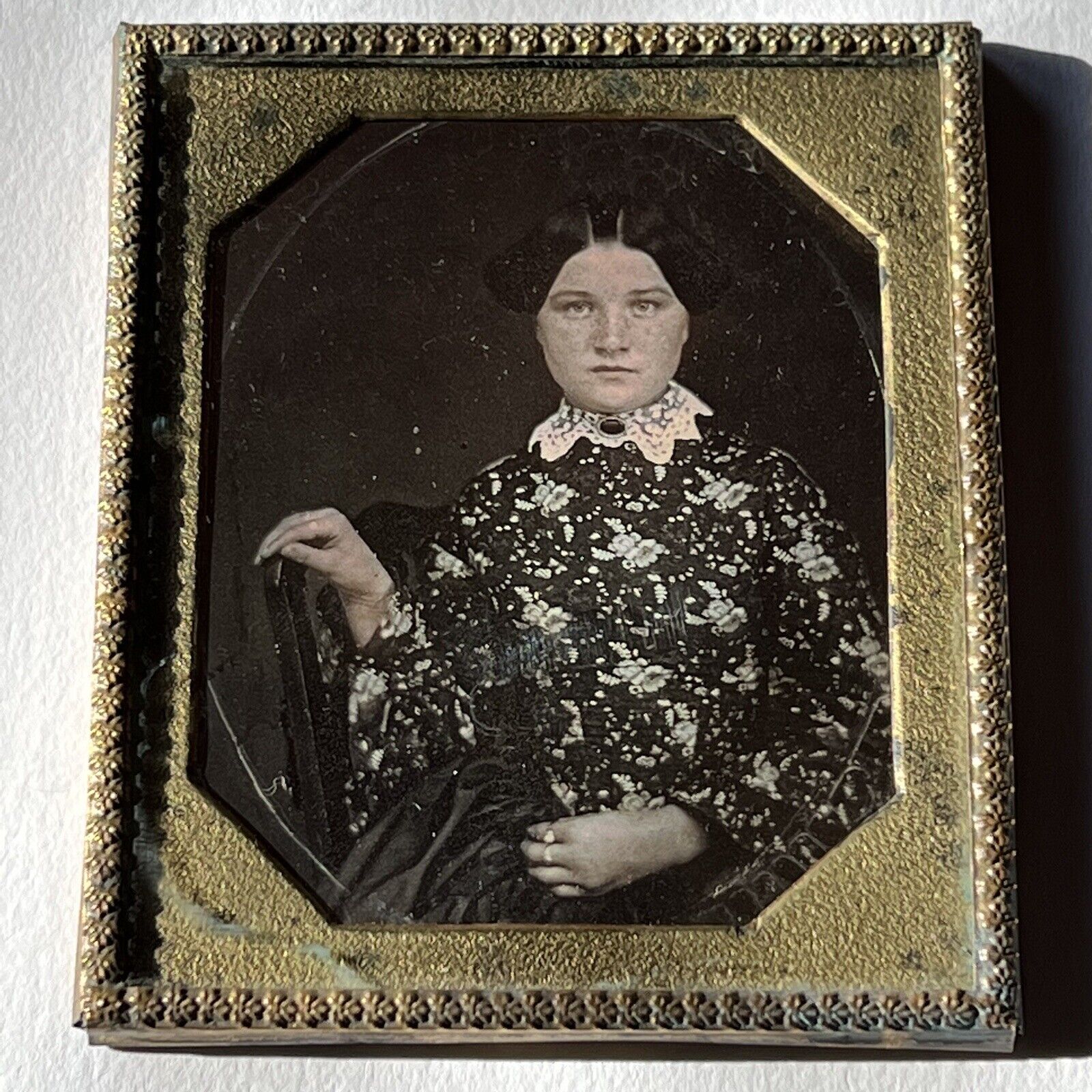 Antique 1/6th Plate Daguerreotype Photograph Beautiful Fashionable Young Woman