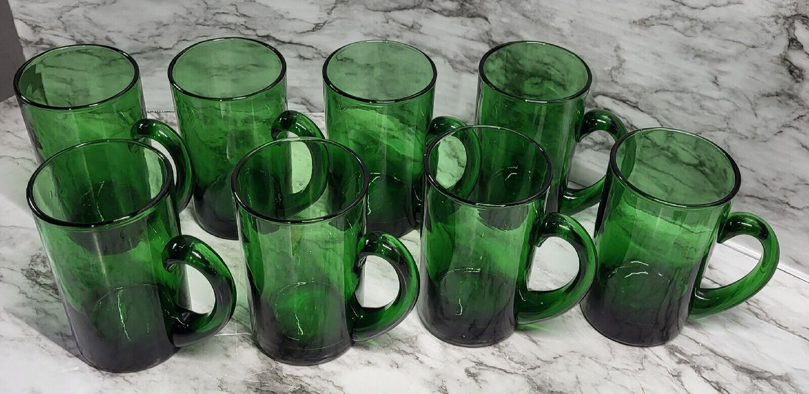 Gorgeous Tall Emerald Green Mugs. Set of 8. Christmas. St. Patrick\'s Day....