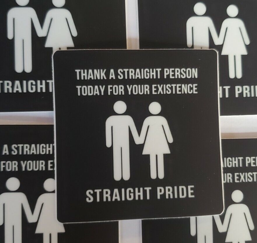 STRAIGHT PRIDE STICKERS (5) WORLDWIDE 🌐 SHIPPING 