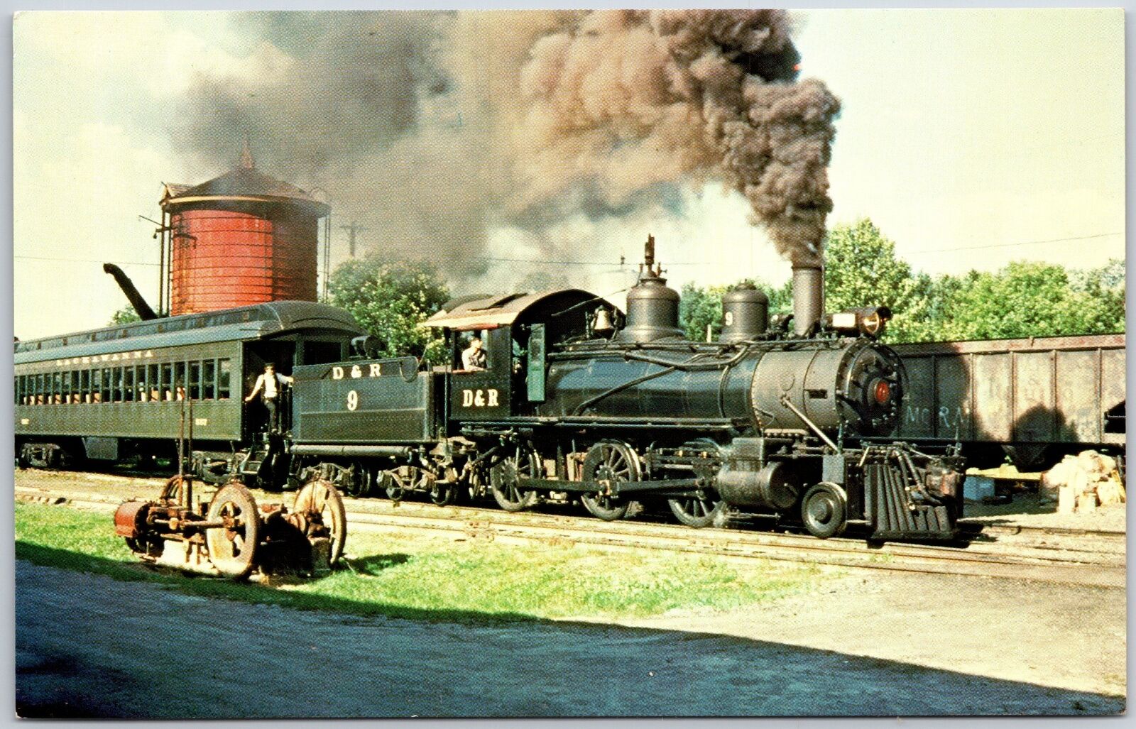 Darndanelle & Russellville\'s Railroad #9 A 2-6-0 Mogul Passenger Train Postcard