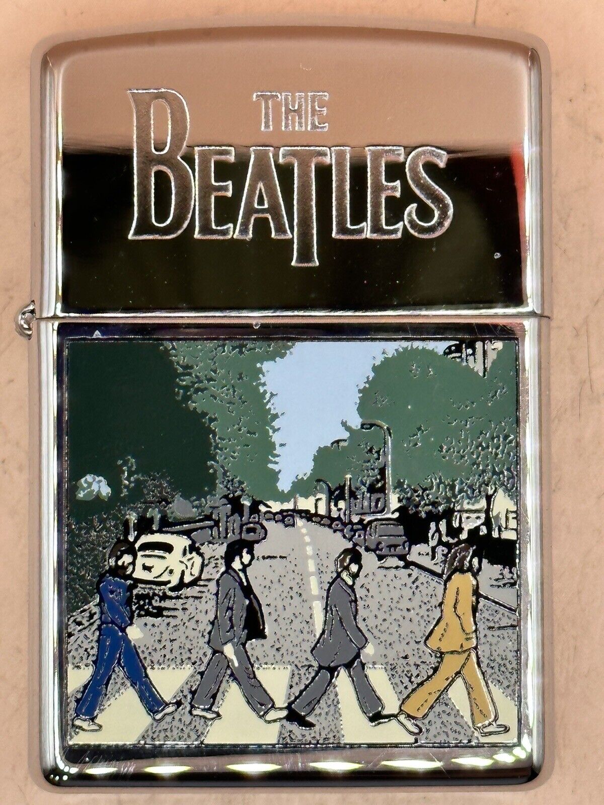 Vintage 1997 The Beatles Abbey Road High Polish Chrome Zippo Lighter