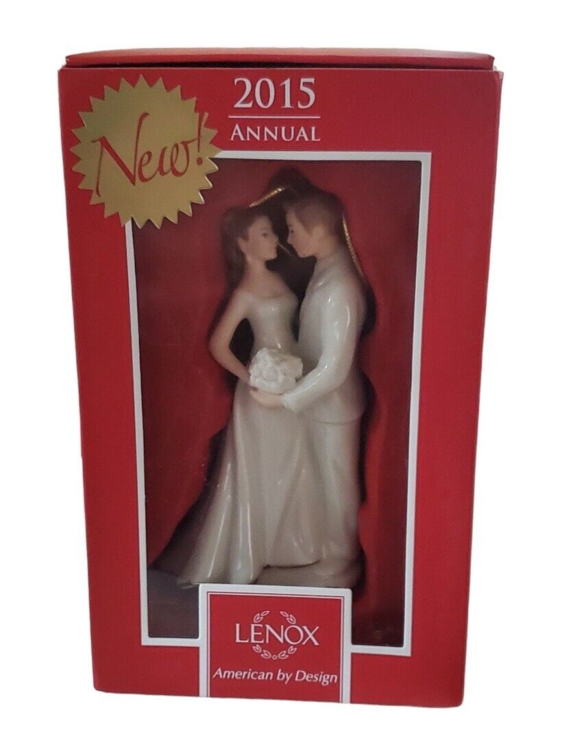 LENOX Porcelain Annual 2015 Always and Forever BRIDE & GROOM Ornament with Box