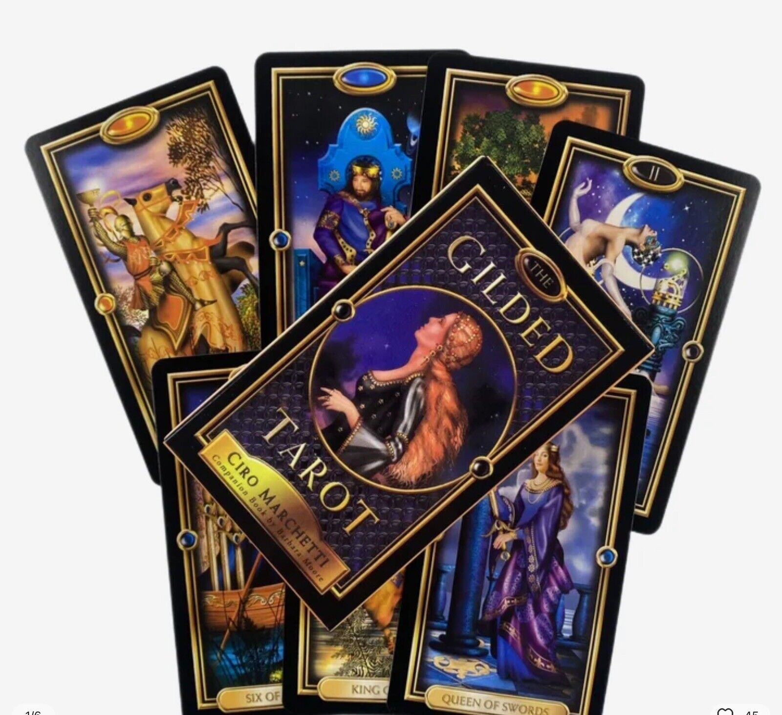 The Gilded Tarot Cards Divination Deck English Versions Edition Oracle Board