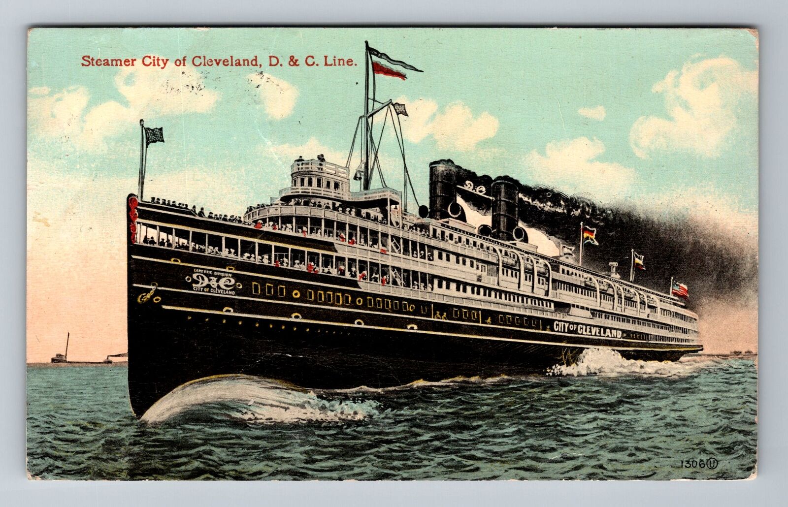 Cleveland OH-Ohio, Steamer City Cleveland, D&C Line, c1915, Vintage Postcard