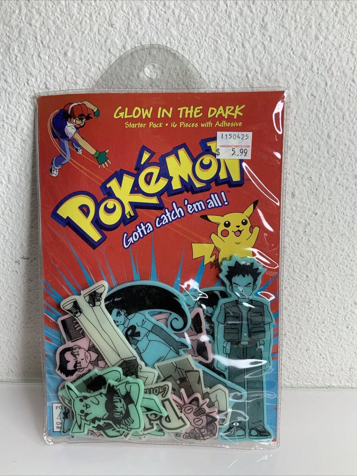 Vintage 1999 Pokemon Glow In The Dark 16 Piece Intermediate Pack 