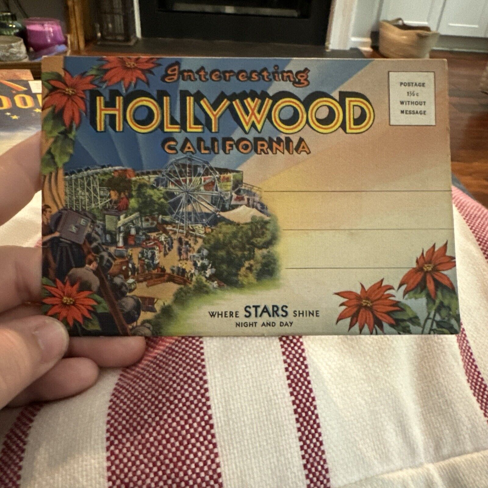 LOS ANGELES Hollywood Fold-out Postcard Book, Vintage Collectible Pictures