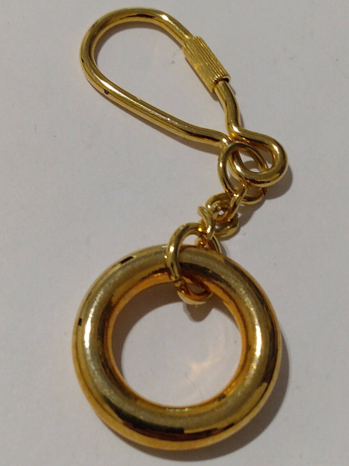 Gold Tone Ring Hoop Keyring Keychain