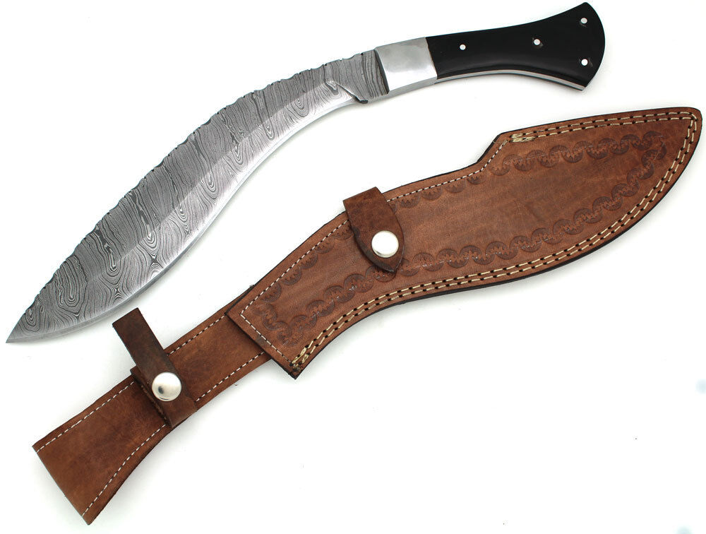 Wild Turkey Handmade Genuine Damascus Steel Gurkha Kukri Knife