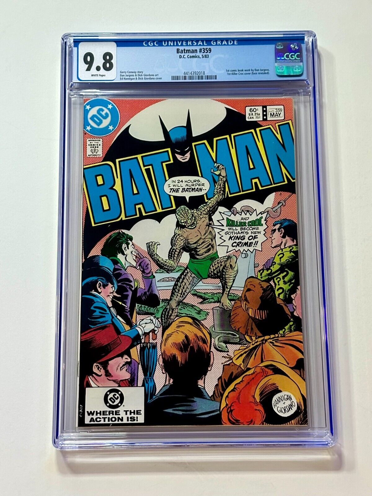 Batman #359 1983 CGC Universal Grade 9.8 WHITE Pages Comic