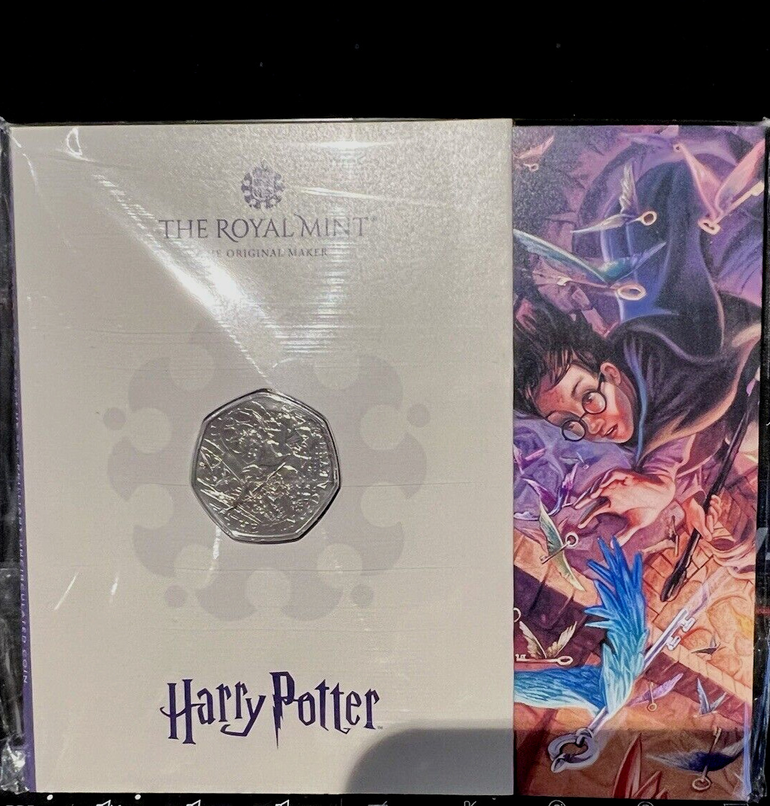 Royal Mint 2024 Harry Potter Winged Keys 50p Coin in Folder Brilliant Unc