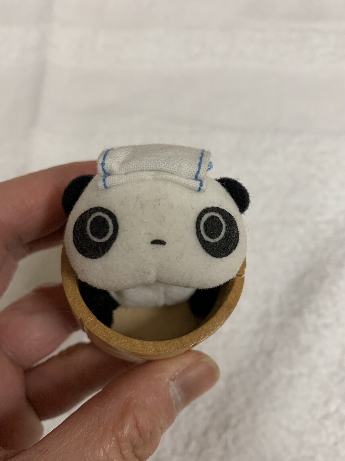 San-X Tare Panda Tarepanda Black White Onsen Relax Plush Keychain Trinket