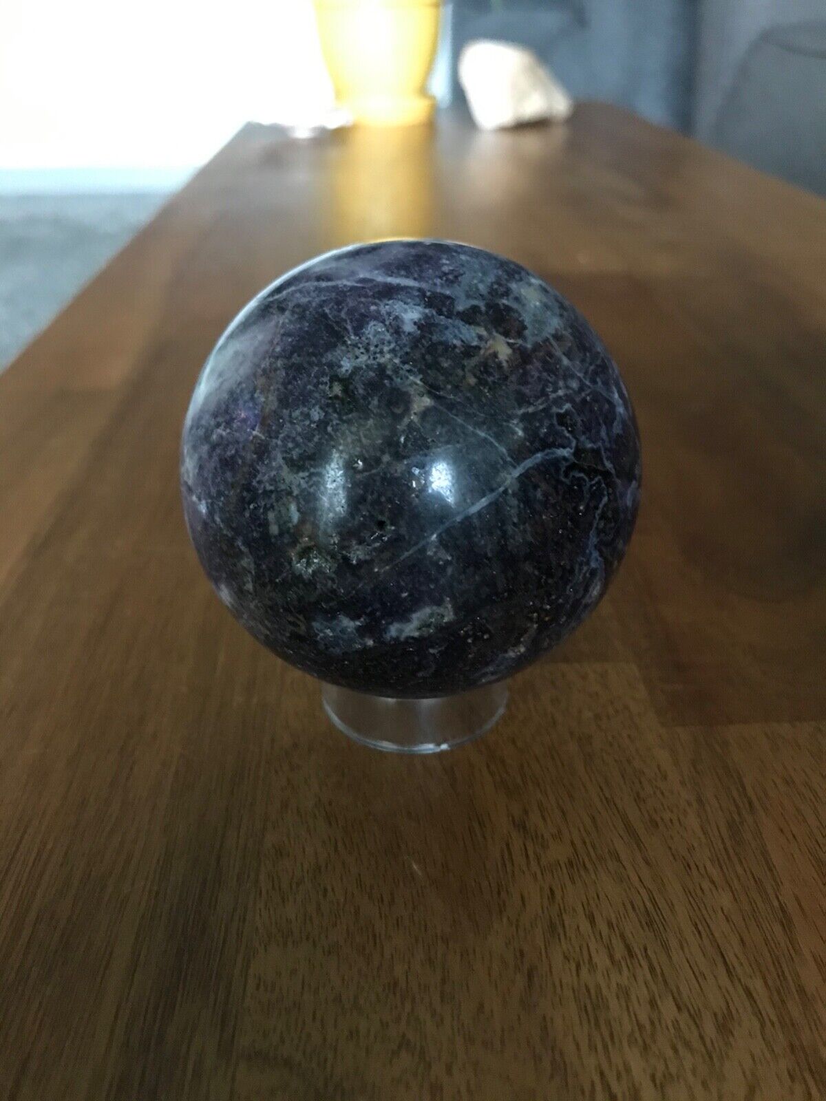 dark purple sphalerite sphere ~2.5 inches diameter