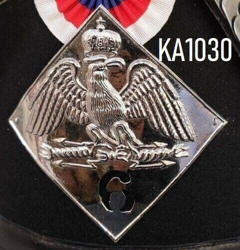 DGH® Napoleonic Era New1804 French grenadier shako Helmet plate 9th hussars FS