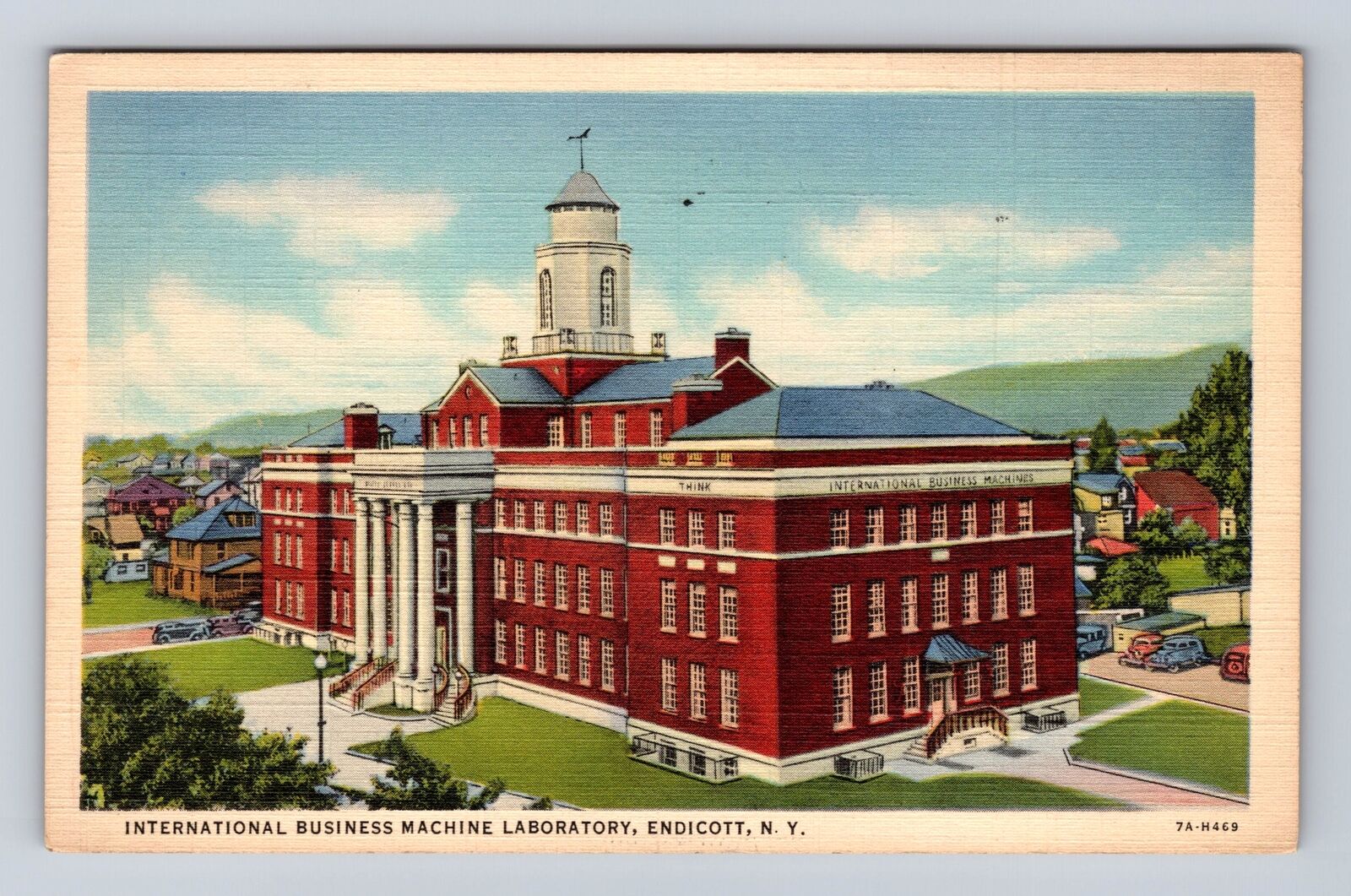 Endicott NY- New York, Business Machine Laboratory, Vintage c1942 Postcard