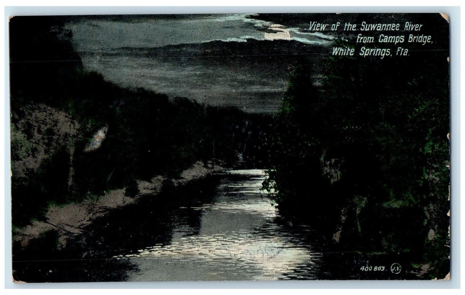 1908 View Of Suwanee River From Camp Bridge White Springs Florida FL Postcard