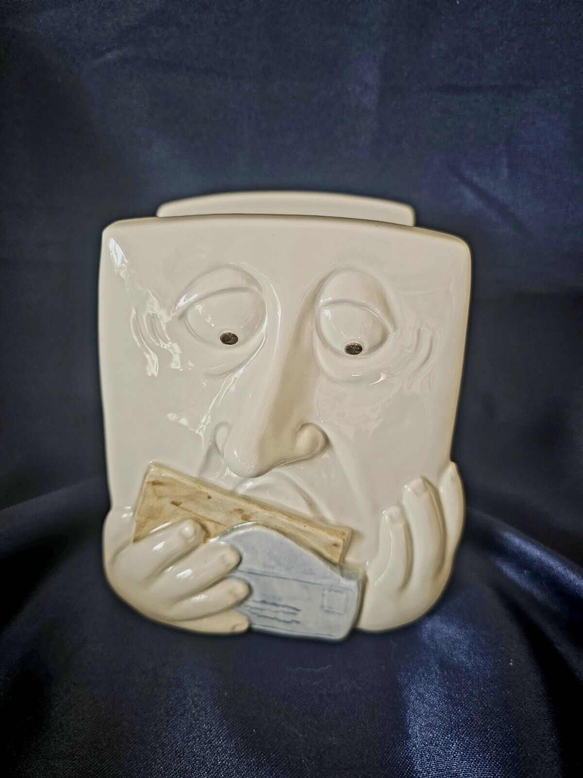 Fritz And Floyd Mail Holder 1987 FITZ & FLOYD Vtg 3D Great Faces FUNNY Ceramic 