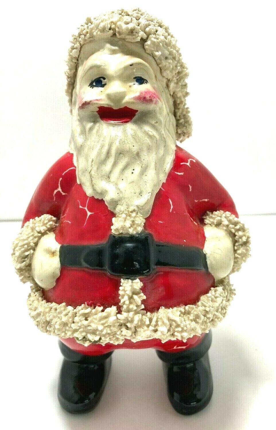 Vintage  Handcrafted  Santa Figurine with Noodle Type Fur  7\