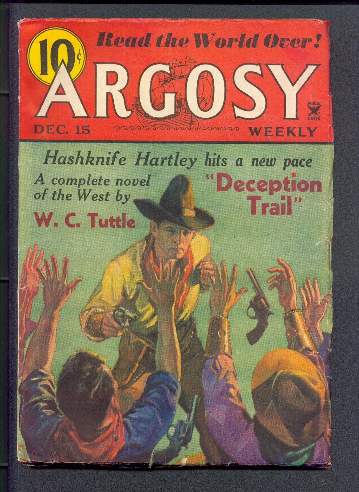 Argosy December 15, 1934 Vintage Pulp Magazine Very Good Ralph Milne Farley