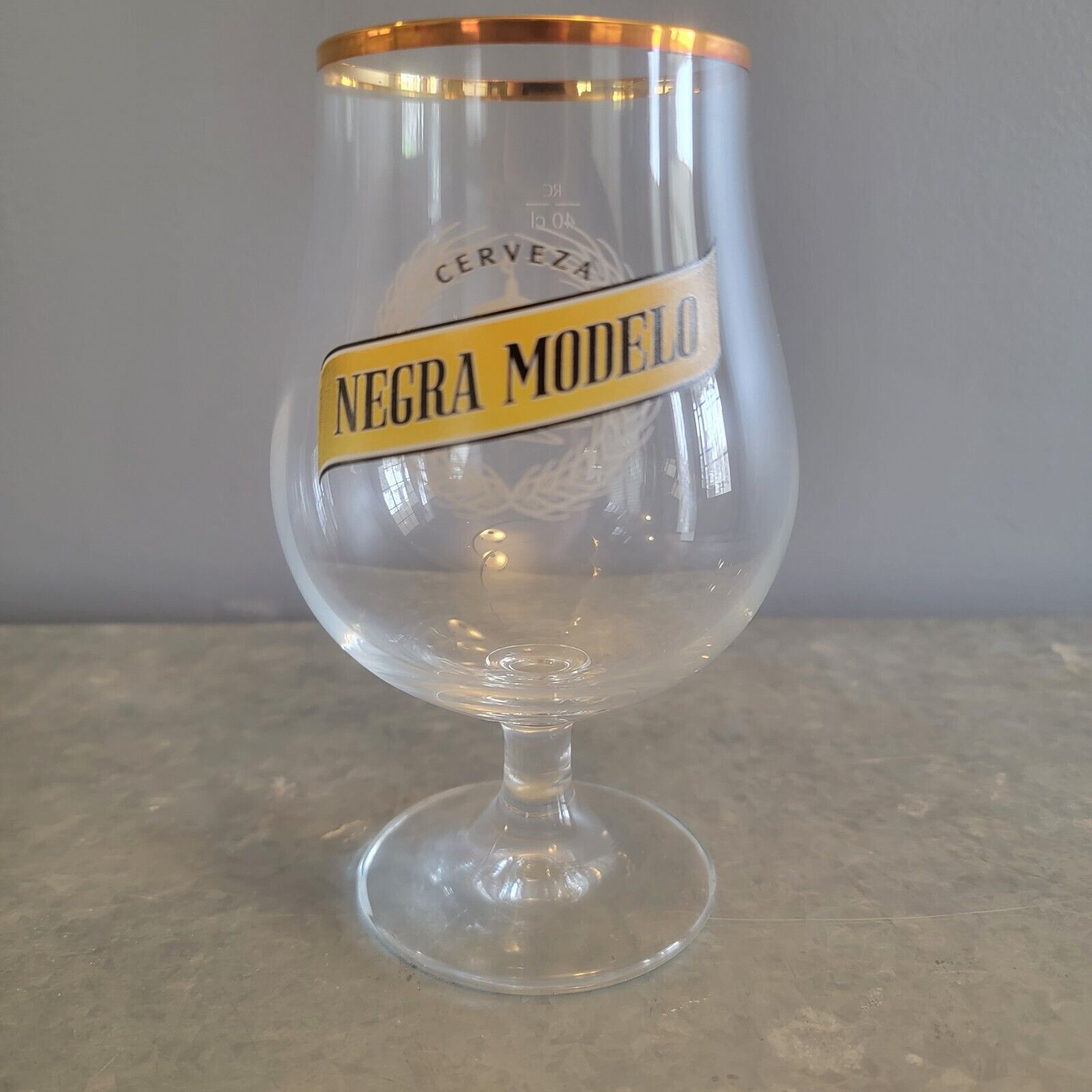Ritzenhoff Cristal Negra Modelo Beer Glass Gold Rim Mexican Brewery NEW Glasses