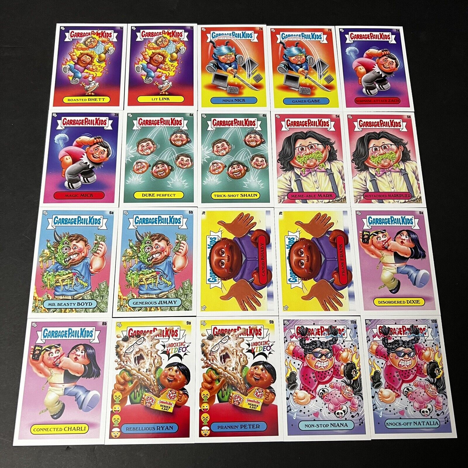2024 SERIES 1 GARBAGE PAIL KIDS AT PLAY ILL INFLUENCERS 20 CARD SET