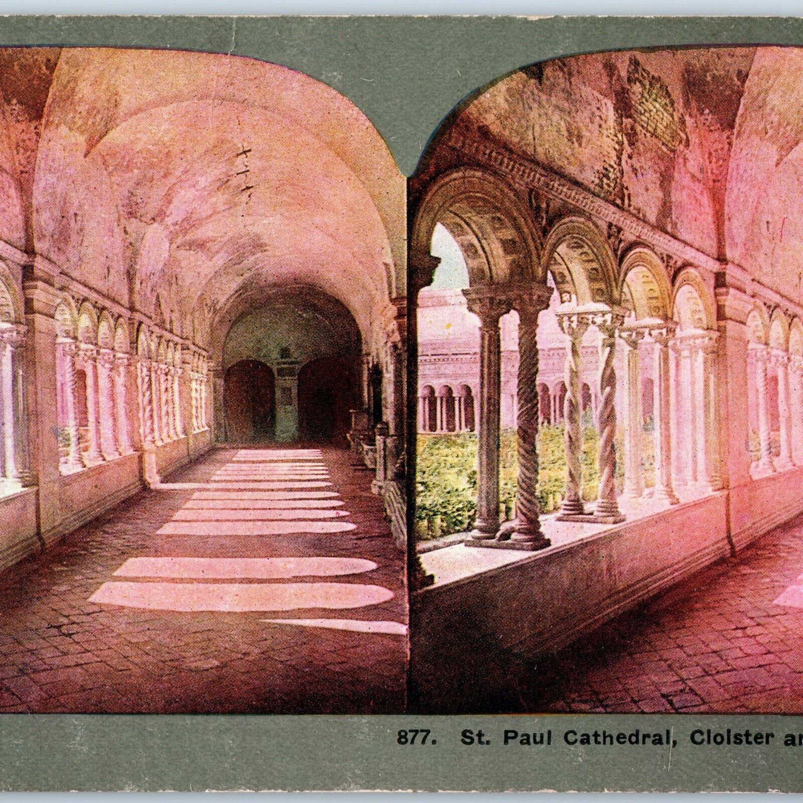 c1900s Rome, Italy St. Paul Cathedral Cloister Garden Stereoview Cool Church V36