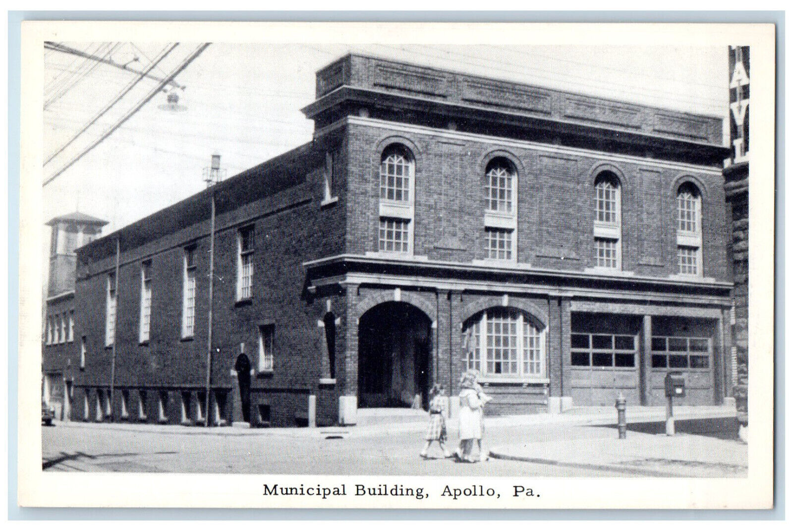 c1940\'s Municipal Building Apollo Pennsylvania PA Vintage Unposted Postcard