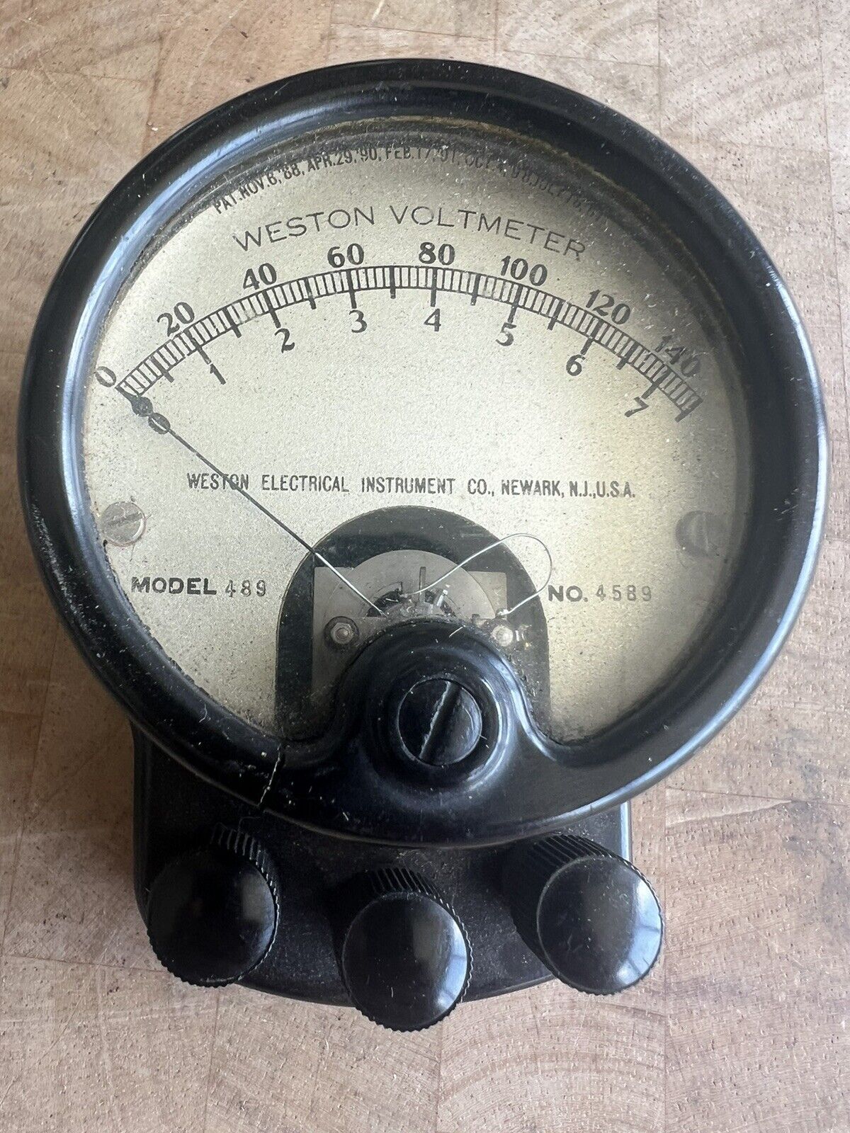 Vintage Weston Electrical Instrument Corp VOLTS D.C. Newark NJ USA Model 489